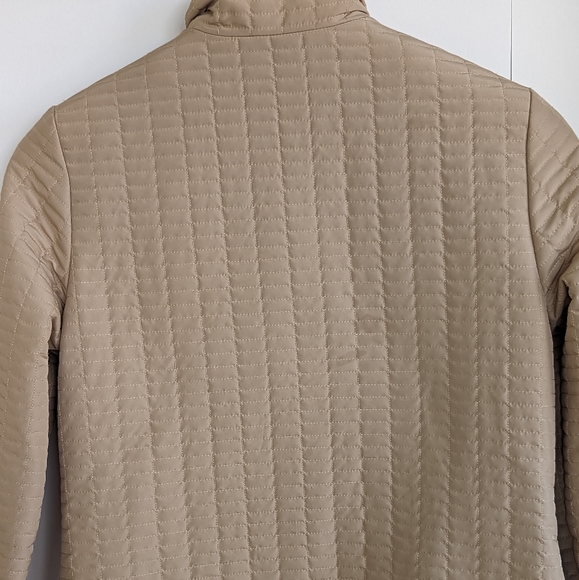 Norm Thompson Beige Quilted Fall Jacket Petite Small Coat - Picture 10 of 10